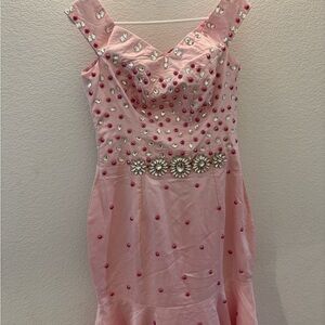 Pink Dress with Silver Embellishments